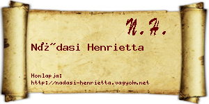 Nádasi Henrietta névjegykártya