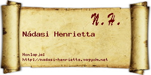 Nádasi Henrietta névjegykártya