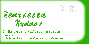 henrietta nadasi business card